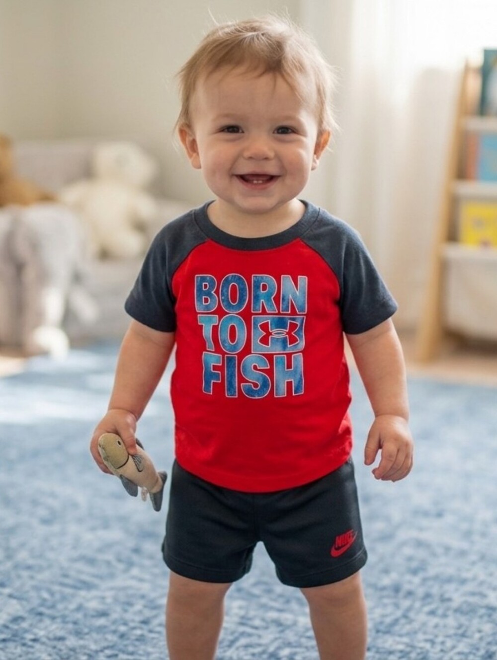 Under Armour/Nike 12M Kids Red and Black Graphic Set